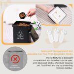 Dog Food Storage Container With Dog Ball Toy, Metal Pet Food Storage Containers,Cat Food Storage Container With Spoon & Cute Desiccant - Image 3