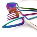 Rainbow Dinnerware Set Spoon Fork Knife Table Decor Cutlery Sets Kitchen Matte Gold tableware Set Desserts Soup Coffee Use - Image 4