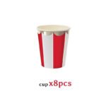 Circus Paper Disposable Tableware Red Striped Plates Cups Wedding - Image 5