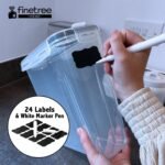 SET OF 4 AIR TIGHT STORAGE CONTAINERS CEREAL FOOD DRY KITCHEN PATRY DISPENSER - Image 2