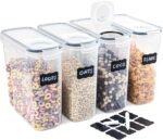SET OF 4 AIR TIGHT STORAGE CONTAINERS CEREAL FOOD DRY KITCHEN PATRY DISPENSER - Image 7