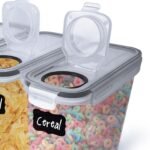 SET OF 4 AIR TIGHT STORAGE CONTAINERS CEREAL FOOD DRY KITCHEN PATRY DISPENSER - Image 8