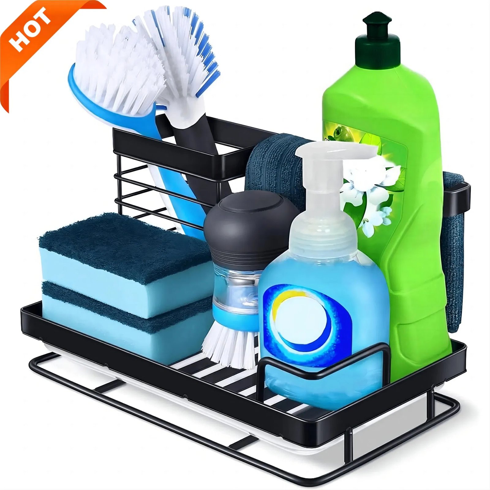 1933003420692910080.jpg Kitchen Caddy Sink Organizer, Stainless Steel Sink Caddy Sponge Holder For Kitchen Sink - Image 1