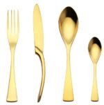 4PCS Set Black Stainless Steel Cutlery Korean Dinnerware Set Gifts Mirror Polishing Silverware Sets Scoop Knife and Fork Sets - Image 6