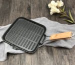Camping Cookware Cast Iron Steak Skillet Folding Pan - Image 2