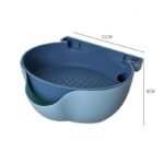 Kitchen Organizer Drain Basket Double Layer Plastic - Image 2