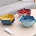 Kitchen Organizer Drain Basket Double Layer Plastic - Image 6