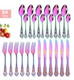 Stainless Steel Cutlery Spoon West Dinnerware Set Gold Plated - Image 7