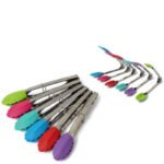 Silicone Kitchen Cooking Salad Utensils BBQ Clip Stainless - Image 5