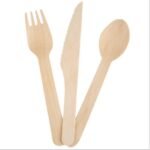 Disposable Degradable Tableware Wooden Cutlery Kraft Paper Bag Set - Image 4