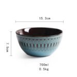 Ceramic Bowls Plates Cups Tableware Set Retro Household - Image 4