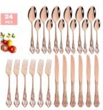Stainless Steel Cutlery Spoon West Dinnerware Set Gold Plated - Image 10